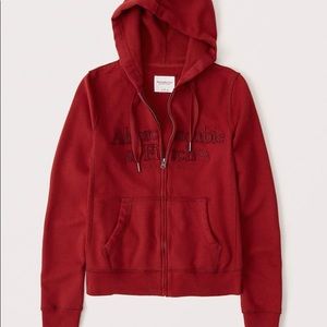 Abercrombie & Fitch Embroidered Full-Zip Hoodie